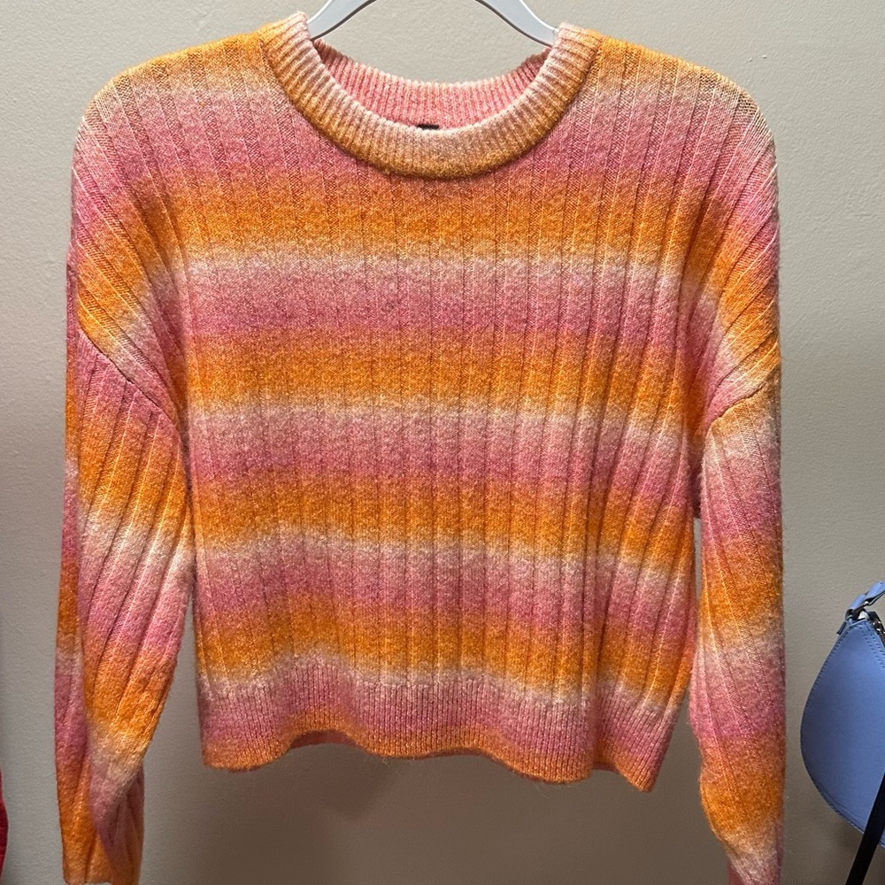 Striped Pink and Orange Sweater